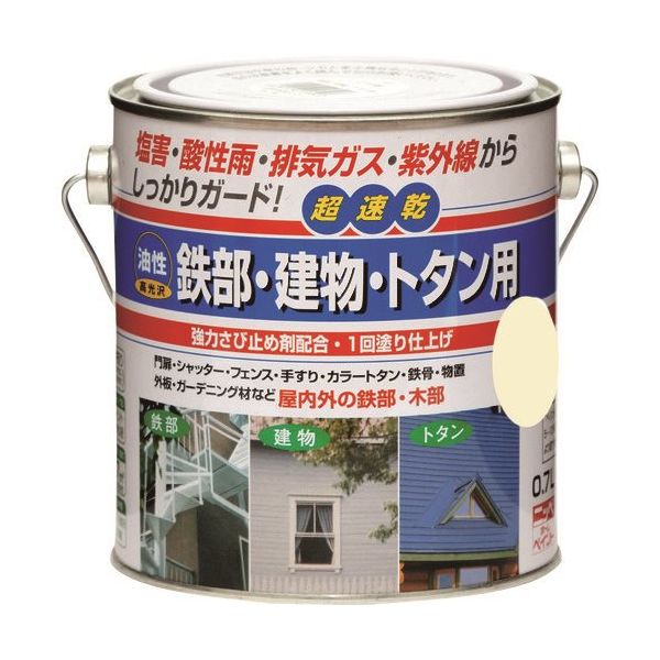 ニッペホームプロダクツ ニッぺ 油性鉄部・建物・トタン用 0.7L クリーム HUB104ー0.7 4976124215421 1缶（直送品）