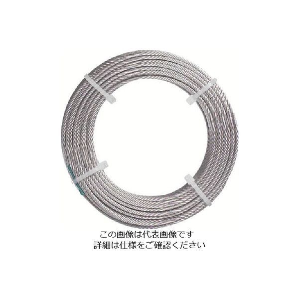 日興製綱 ニッコウ カットワイヤーメッキ無し 全長50m ワイヤ径9mm 使用荷重540kg CW950N 1セット(10巻)（直送品）