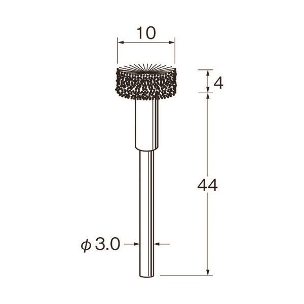 日本精密機械工作 リューター 軸付フラワー型ブラシ軸径(mm):3毛材:ステンレス線 B6619 1袋(3本) 128-2976（直送品）
