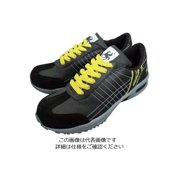 日進ゴム 日進 静電耐滑樹脂先芯入りスニーカー 黒 29.0cm V211BK-29.0 1足 134-1297（直送品）