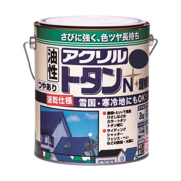 ニッペホームプロダクツ ニッぺ アクリルトタンN屋根用 2kg なす紺 HSF506-2 1缶 157-6958（直送品）