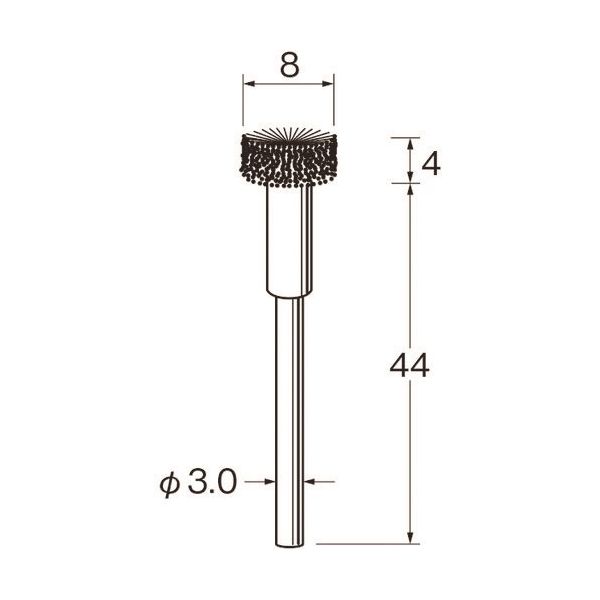 日本精密機械工作 リューター 軸付フラワー型ブラシ軸径(mm):3毛材:真ちゅう線 B6520 1袋(3本) 128-2313（直送品）
