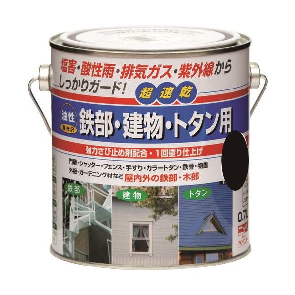 ニッペホームプロダクツ ニッぺ 油性鉄部・建物・トタン用 0.7L ブラック HUB106ー0.7 4976124215629 1缶（直送品）