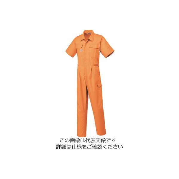 山田辰 AUTOーBI 半袖つなぎ服 5Lサイズ オレンジ 2301-OR-5L 1着 137-0744（直送品）