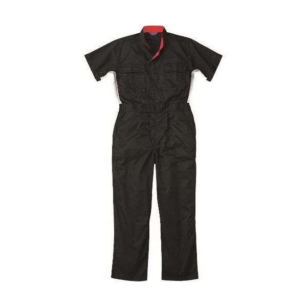 山田辰 AUTOーBI 半袖つなぎ服50001ー006ブラックーLL 50001-006-LL 1着 137-0048（直送品）