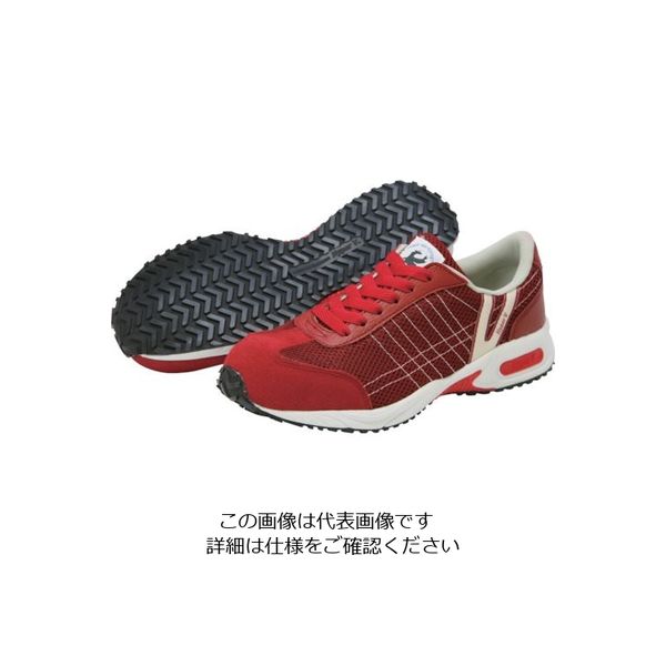 日進ゴム 日進 耐滑樹脂先芯入りスニーカー ワイン 26.5cm V2000WIN-26.5 1足 134-1431（直送品）