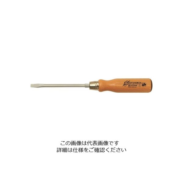ボンダス・ジャパン ボンダス 木柄貫通マイナス・ドライバー(六角ボルスター付) 4.5×90 17302W 1本 152-8774（直送品）