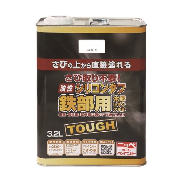 ニッペホームプロダクツ ニッぺ 油性シリコンタフ 3.2L ホワイト HYS101ー3.2 4976124217944 1缶（直送品）