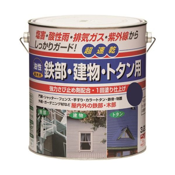 ニッペホームプロダクツ ニッぺ 油性鉄部・建物・トタン用 3.2L ナスコン HUB125ー3.2 4976124217548 1缶（直送品）