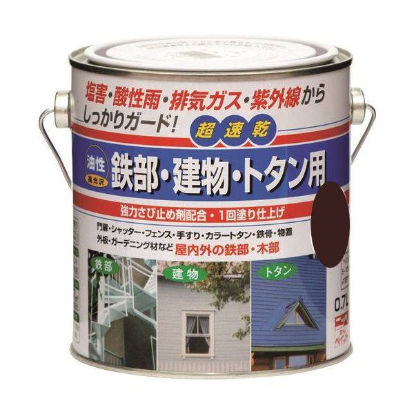 ニッペホームプロダクツ ニッぺ 油性鉄部・建物・トタン用 0.7L コゲチャ HUB115ー0.7 4976124216527 1缶（直送品）