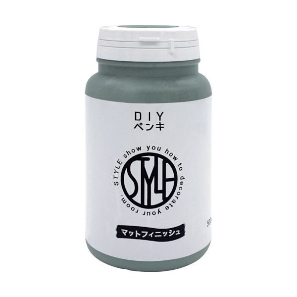 ニッぺ 水性つや消し塗料DIYペンキ 500ML ミスティグリーン HUM364ー500 4976124889134 1個（直送品）