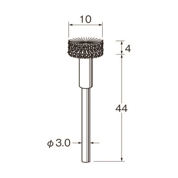 日本精密機械工作 リューター 軸付フラワー型ブラシ軸径(mm):3毛材:硬鋼線 B6618 1袋(3本) 128-5094（直送品）