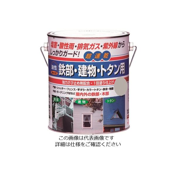 ニッペホームプロダクツ ニッぺ 油性鉄部・建物・トタン用 1.6L グレー HUB121ー1.6 4976124217135 1缶（直送品）