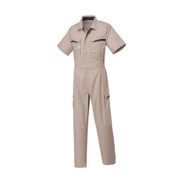 山田辰 AUTOーBI 半袖つなぎ服8901ー008シルバーグレーーL 8901-008-L 1着 136-9568（直送品）