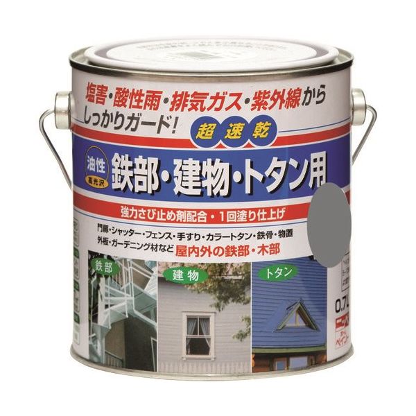 ニッペホームプロダクツ ニッぺ 油性鉄部・建物・トタン用 0.7L スモークグレー HUB105ー0.7 4976124215520 1缶（直送品）