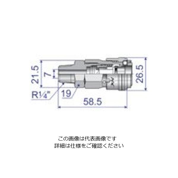 長堀工業 ナック スリーブロック式ワンタッチカップリング AT型 鉄スリーブ メネジ取付用 CAT22SML 1個 838-5514（直送品）