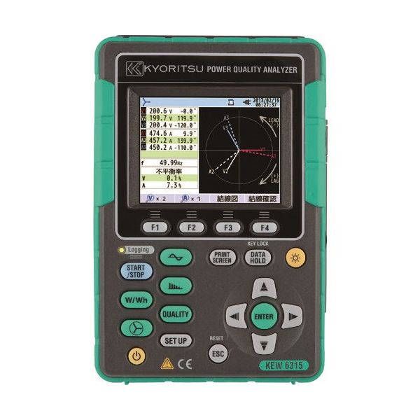 共立電気計器 KYORITSU 電源品質アナライザ KEW6315 1個 216-6614（直送品）クランプメーター
