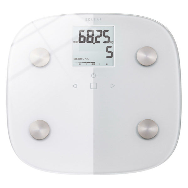エレコム 体重計 体組成計 8項目測定 乗るだけ自動認識 ヘルスメーター ホワイト EFS010WH 1個（直送品）