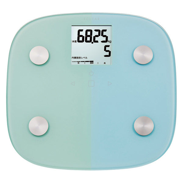 エレコム 体重計 体組成計 8項目測定 乗るだけ自動認識 ヘルスメーター ブルー HCS-FS010BU 1個（直送品）