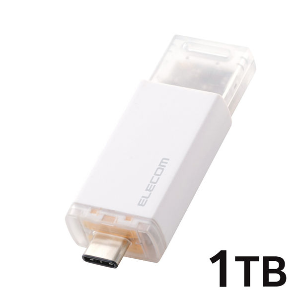 SSD 外付け 1TB USB3.2 Gen2 ノック式 高速 耐衝撃 ホワイト ESD-ESK1000GWH エレコム 1個（直送品）