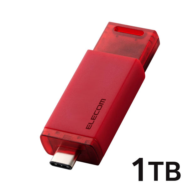 SSD 外付け 1TB USB3.2 Gen2 ノック式 高速 耐衝撃 レッド ESD-ESK1000GRD エレコム 1個（直送品）
