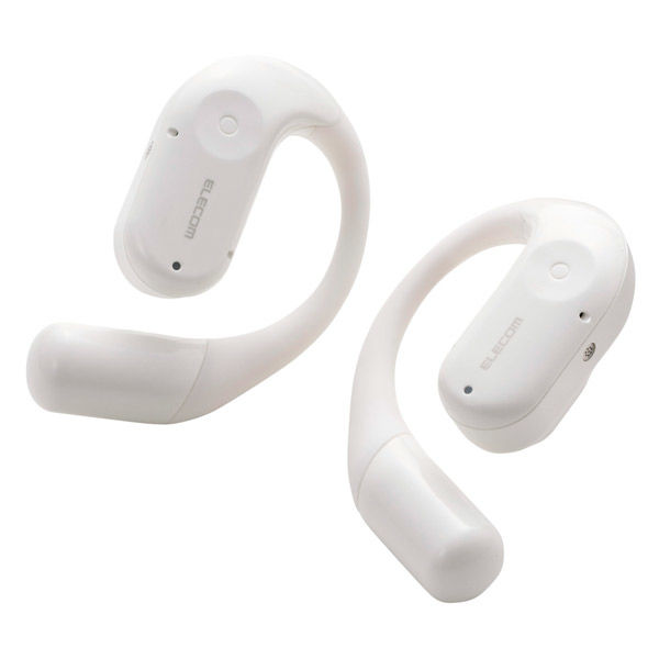 Bluetoothイヤホン 完全ワイヤレス IPX5 ムーンホワイト LBT-OWS02ECMWH エレコム 1個（直送品）