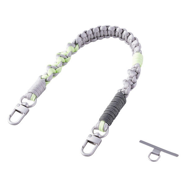 スマホストラップ 編みロープタイプ ハンドストラップ 手首 落下防止 携帯ストラップ グレー P-STHKNGY エレコム 1個（直送品）