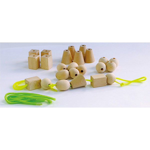 DLM 木のひも通し 1セット(ビーズ4種×各6個)（直送品）