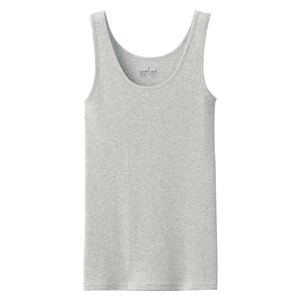 美品 クレージュ ロゴ リブ編み ホワイト タンクトップ courreges