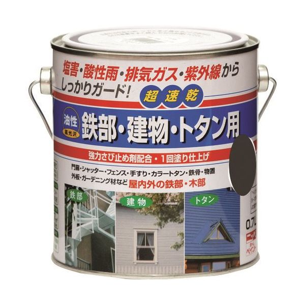 ニッペホームプロダクツ ニッぺ 油性鉄部・建物・トタン用 0.7L ツヤナシブラック HUB119ー0.7 4976124216923 1缶（直送品）