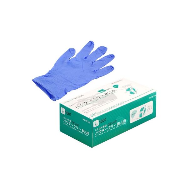 N420DEUCE ニトリル手袋 粉無 BLUE (L) 01376 1箱（3000枚入） 水野産業（直送品）