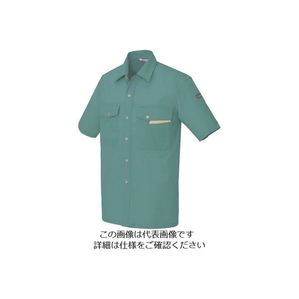 アイトス 半袖シャツ(男女兼用) ターコイズ M 966-027-M 1着 144-8767（直送品）