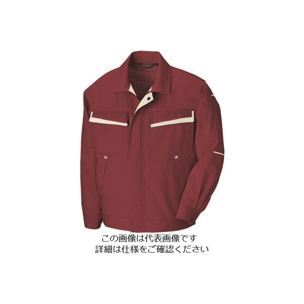 アイトス 長袖サマーブルゾン(配色)(男女兼用) ワインレッド×アイボリー M 5570-009-M 1着 144-5396（直送品）