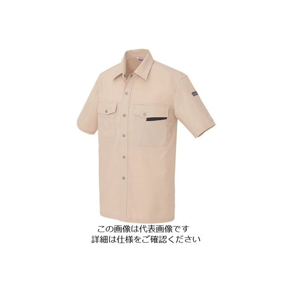 アイトス 半袖シャツ(男女兼用) ベージュ 4L 966-002-4L 1着 144-3942（直送品）