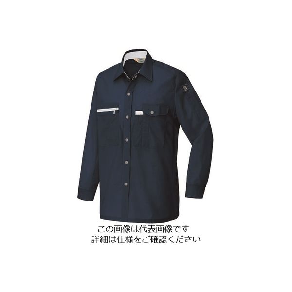 アイトス 長袖シャツ(男女兼用)(薄地) ネイビー L 5365-008-L 1着 143-7712（直送品）