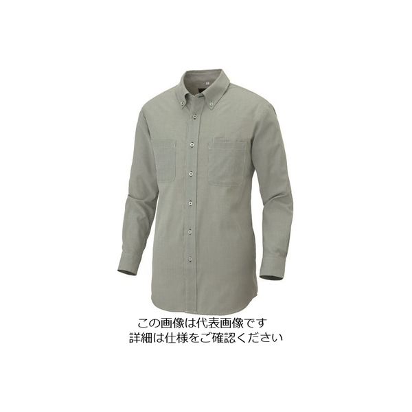 アイトス 長袖ボタンダウンシャツ(コードレーン)(男女兼用) グリーン S 50401-115-S 1着 143-0121（直送品）