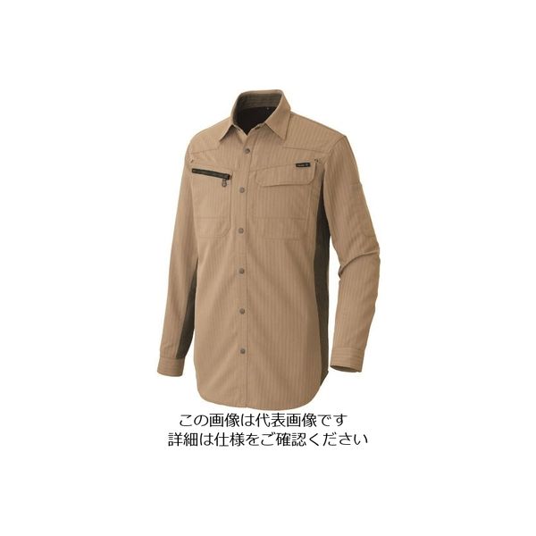 アイトス 長袖シャツ(薄地) カーキ M 30635-025-M 1着 144-5859（直送品）