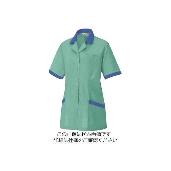アイトス 半袖スモック エメラルドグリーン SS 5369-024-SS 1着 143-4324（直送品）