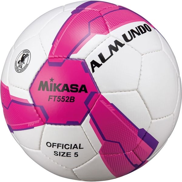 ミカサ サッカー5号（一般～中学生）検定球 ALMUNDO ピンク/紫FT552B-PV　1個（直送品）