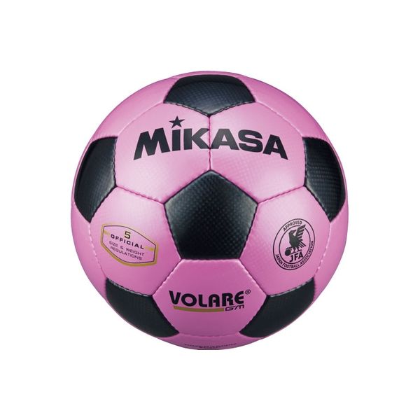 ミカサ サッカー検定球5号(一般・大学・高生・中学生用) 桃/黒SVC5011-PBK　2個（直送品）