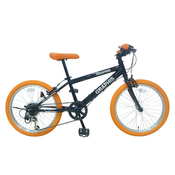 送料無料 GRAPHIS (グラフィス) 子供用自転車 クロスバイク 20インチ シマノ6段変速 スキュワー GR-001K20-BKOR（直送品）