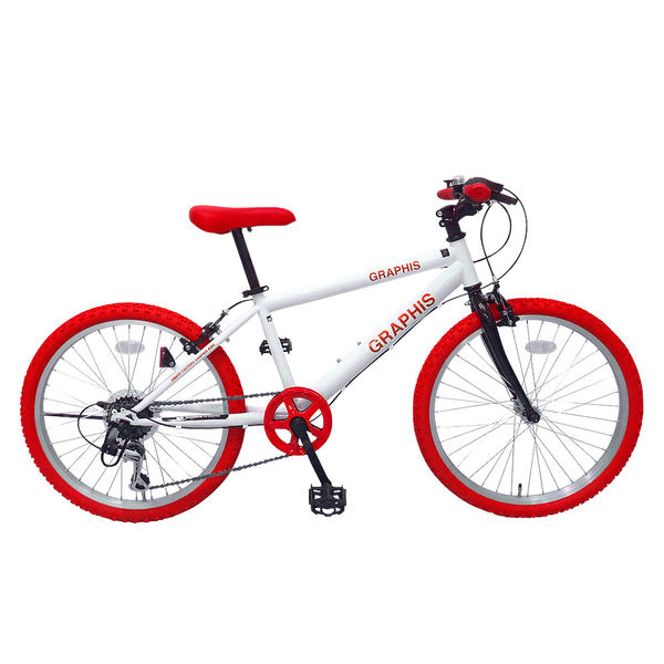 送料無料 GRAPHIS (グラフィス) 子供用自転車 クロスバイク 20インチ シマノ6段変速 スキュワーGR-001K20-WHRD（直送品）