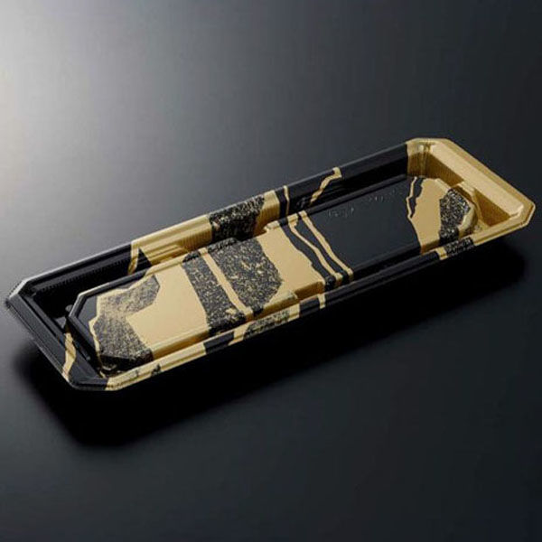 中央化学 寿司容器 HS澄板30-11 金継BK-BK 身 00650787 1袋(50個)（直送品）