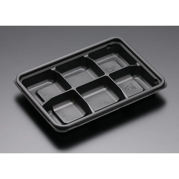 リスパック 惣菜容器 バイオデリカ H-APS55-6B新 黒 RHIH992 1袋(50個)（直送品）