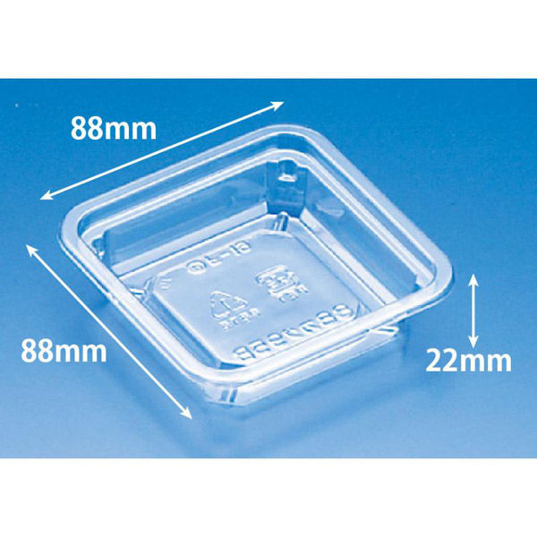 リスパック 透明カップ バイオ 88角 95 BS新 PABJ004 1ケース(1500個(50個×30))（直送品）