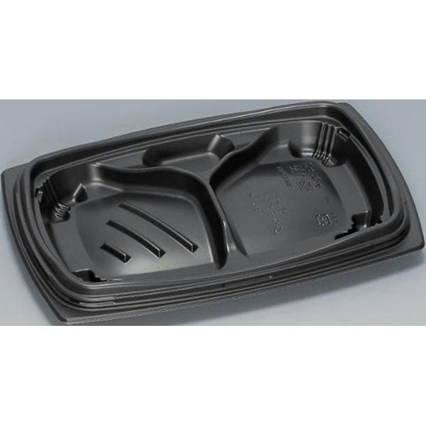 福助工業 弁当容器 祝い膳24-16-4H 黒 00267563 1ケース(900個(50個×18))（直送品）