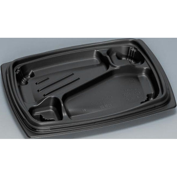 福助工業 弁当容器 祝い膳24-18-2H 黒 00267566 1ケース(800個(50個×16))（直送品）