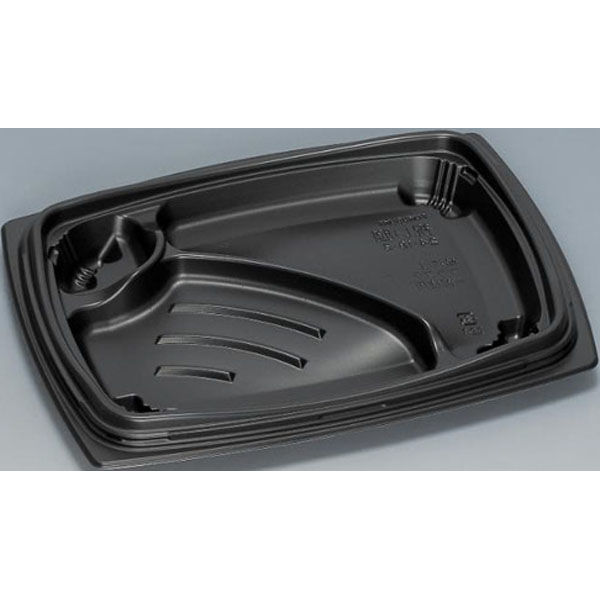 福助工業 弁当容器 祝い膳24-18-3H 黒 00267570 1ケース(800個(50個×16))（直送品）