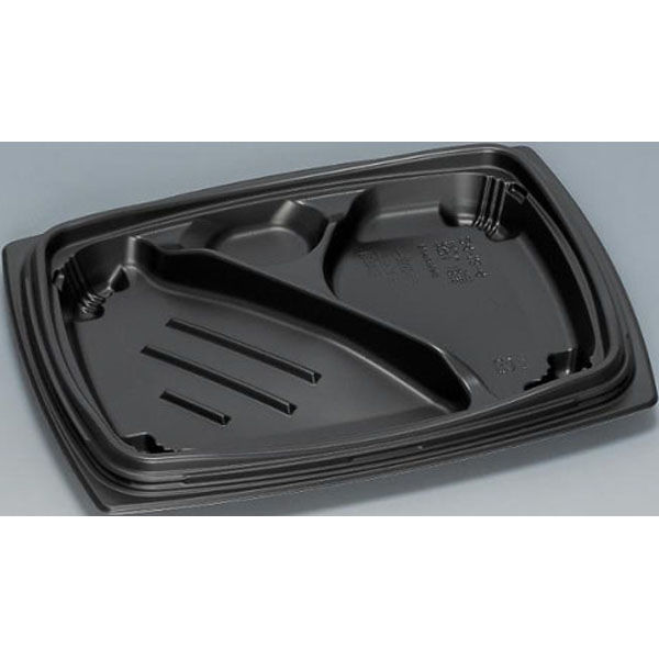 福助工業 弁当容器 祝い膳24-18-4H 黒 00267572 1ケース(800個(50個×16))（直送品）