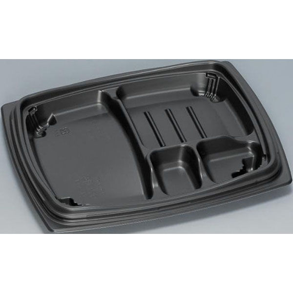 福助工業 弁当容器 祝い膳24-20-1H 黒 00267573 1ケース(600個(50個×12))（直送品）